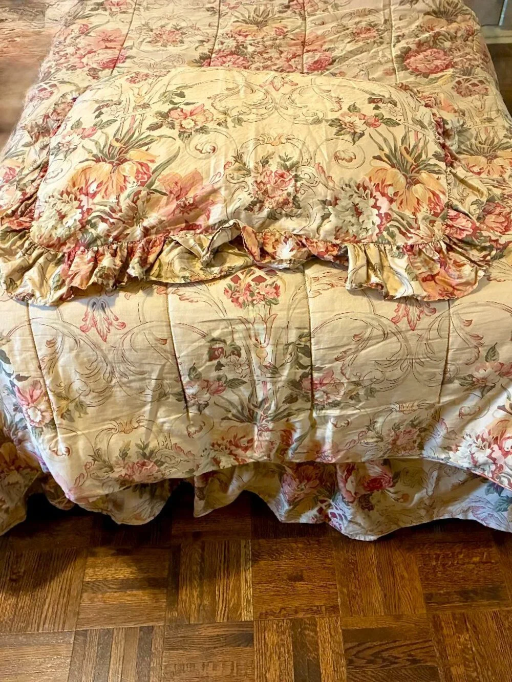 Rare VTG Ralph Lauren Guinevere Cotton Sateen Comforter, Twin, 90s